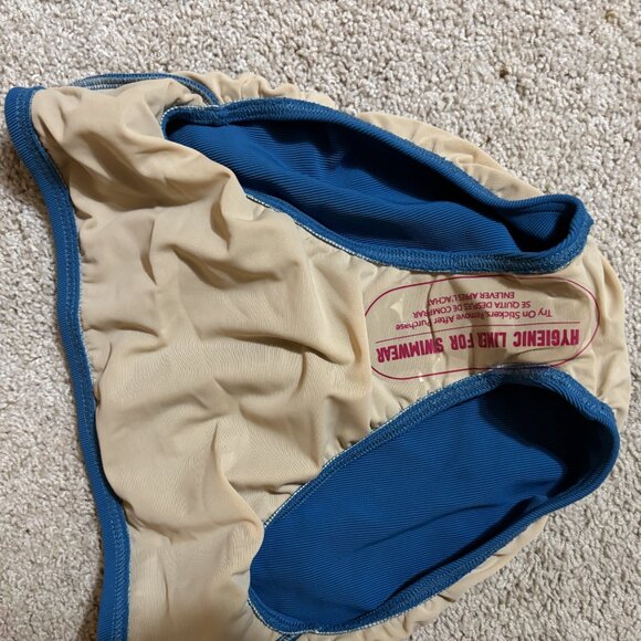 VTG Lands' End Ladies ribbed Blue fabric 6 NWOT- SWIM BOTTOM BRIEF ONLY) - Picture 5 of 8